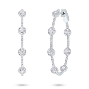 1.35CT DIAMOND OVAL HOOP EARRING