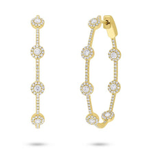 Load image into Gallery viewer, 1.35CT DIAMOND OVAL HOOP EARRING
