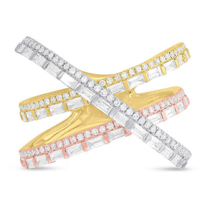 1.08CT DIAMOND BAGUETTE BRIDGE RING