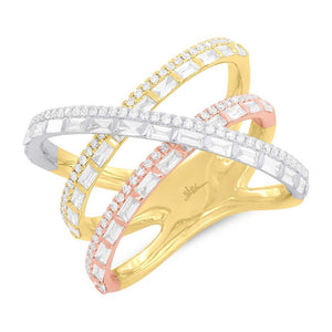 1.08CT DIAMOND BAGUETTE BRIDGE RING