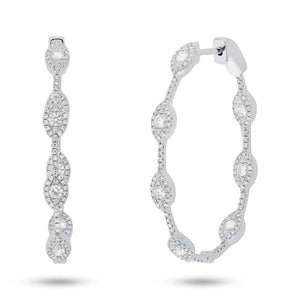 1.19CT DIAMOND OVAL HOOP EARRING