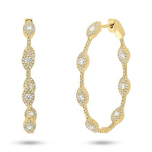 Load image into Gallery viewer, 1.19CT DIAMOND OVAL HOOP EARRING
