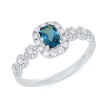 Load image into Gallery viewer, 0.37CT DIAMOND &amp; 0.50CT BLUE TOPAZ RING
