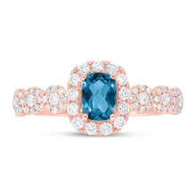 Load image into Gallery viewer, 0.37CT DIAMOND &amp; 0.50CT BLUE TOPAZ RING
