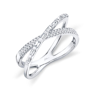 0.33CT DIAMOND BAGUETTE BRIDGE RING