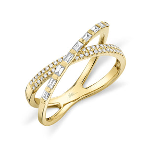 0.33CT DIAMOND BAGUETTE BRIDGE RING