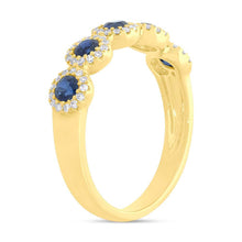 Load image into Gallery viewer, 0.20CT DIAMOND &amp; 0.70CT BLUE SAPPHIRE BAND
