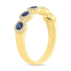 0.20CT DIAMOND & 0.70CT BLUE SAPPHIRE BAND