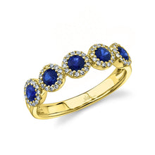 Load image into Gallery viewer, 0.20CT DIAMOND &amp; 0.70CT BLUE SAPPHIRE BAND
