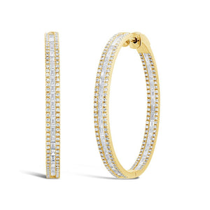 2.55CT DIAMOND BAGUETTE HOOP EARRING