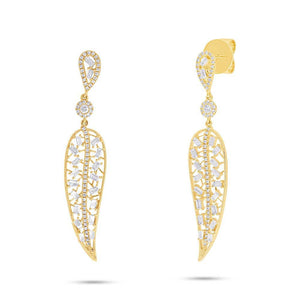 1.18CT DIAMOND LEAF EARRING