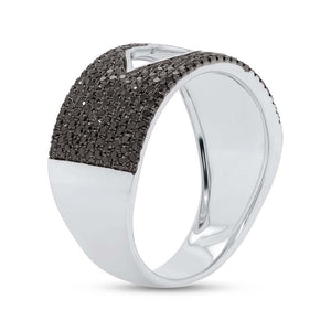 0.79CT BLACK DIAMOND PAVE LIPS RING