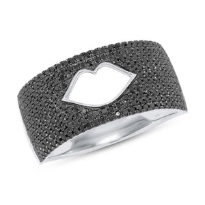 0.79CT BLACK DIAMOND PAVE LIPS RING