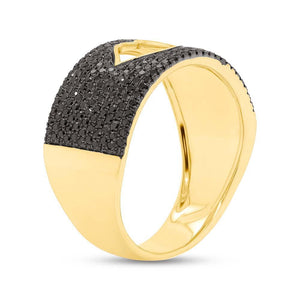 0.79CT BLACK DIAMOND PAVE LIPS RING