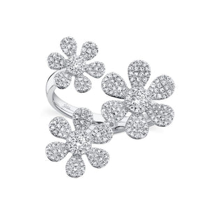 0.62CT DIAMOND FLOWER RING