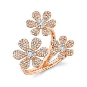 0.62CT DIAMOND FLOWER RING