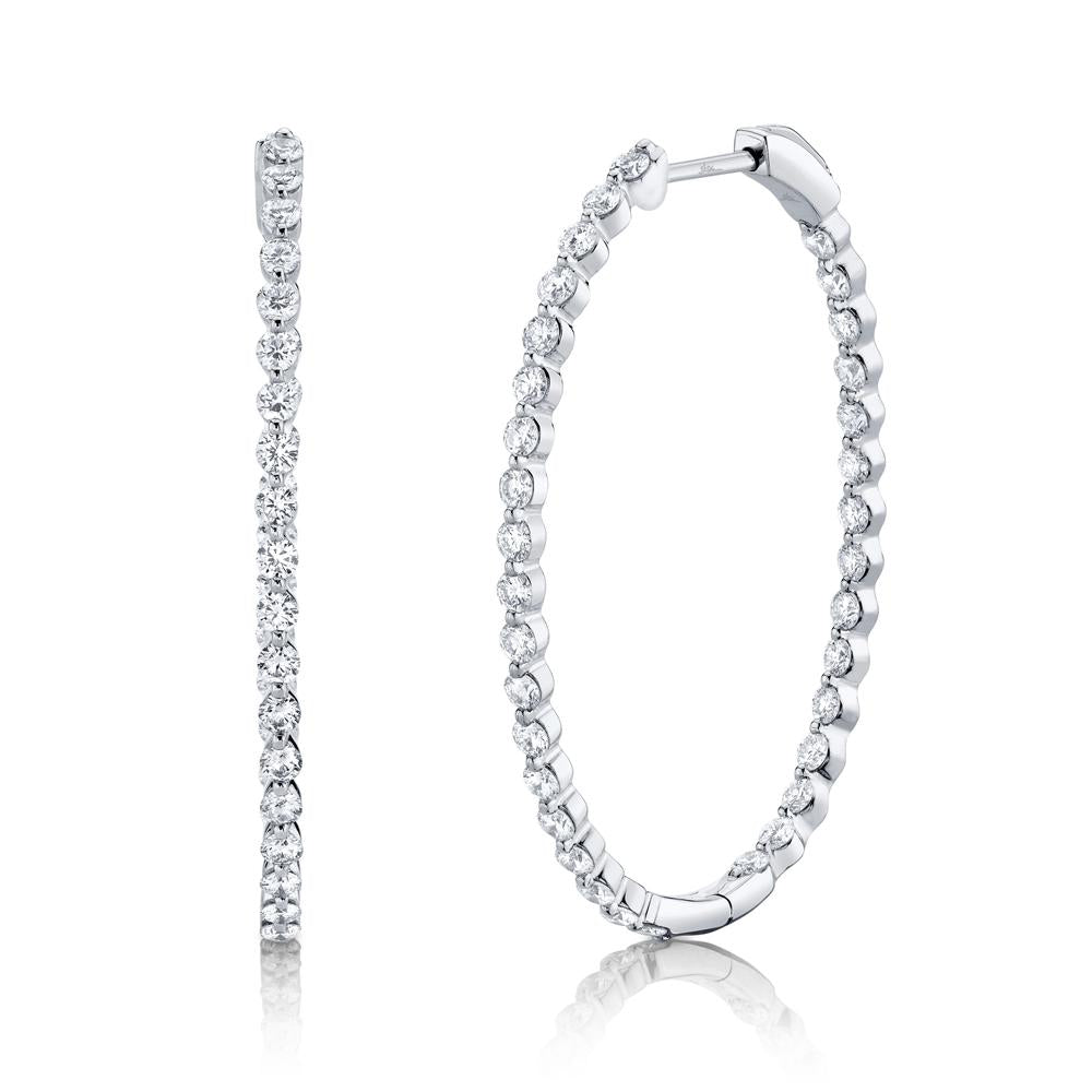 2.06CT DIAMOND OVAL HOOP EARRING