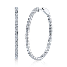 Load image into Gallery viewer, 2.17CT DIAMOND OVAL HOOP EARRING
