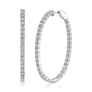 2.17CT DIAMOND OVAL HOOP EARRING