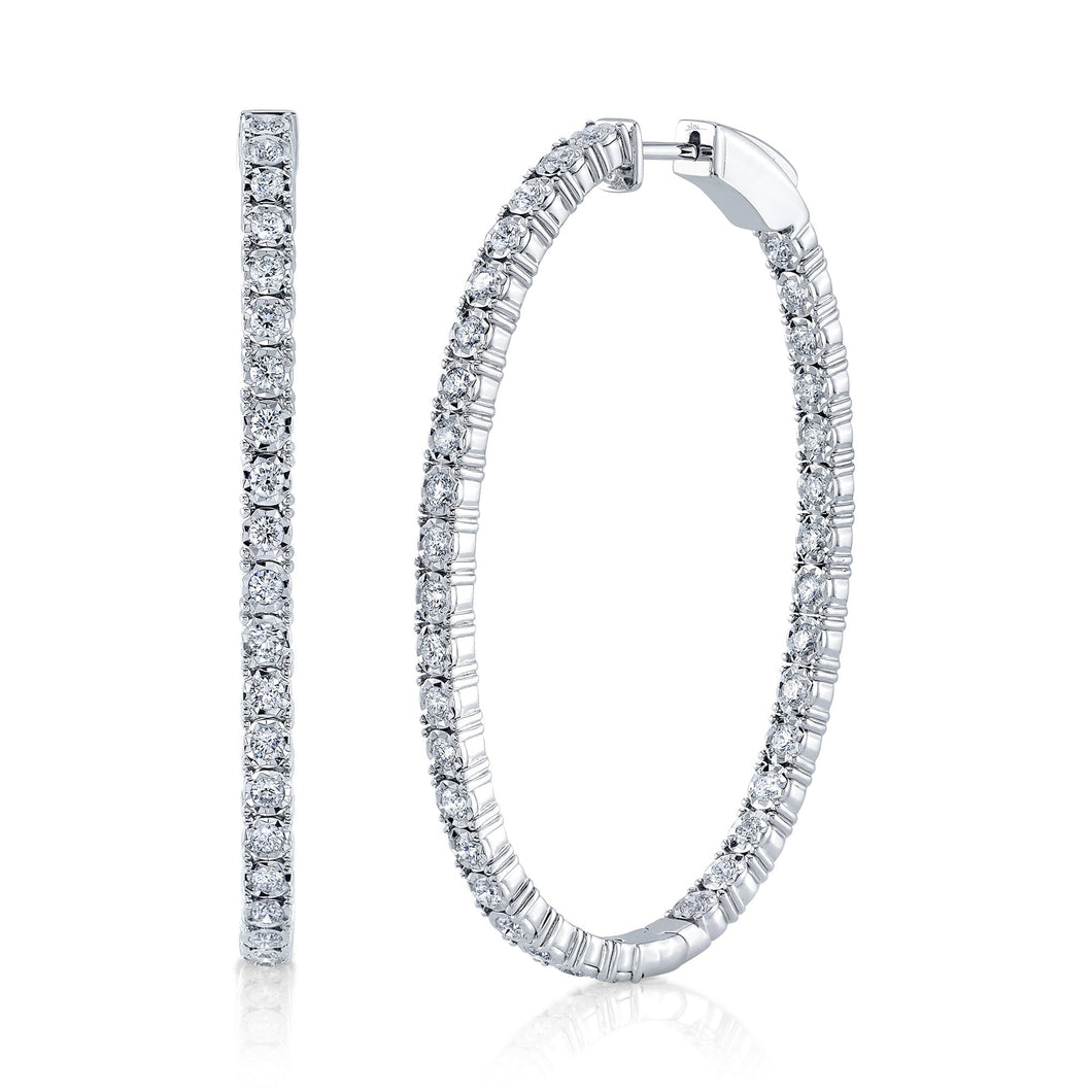 2.17CT DIAMOND OVAL HOOP EARRING