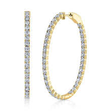 Load image into Gallery viewer, 2.17CT DIAMOND OVAL HOOP EARRING
