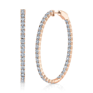 2.17CT DIAMOND OVAL HOOP EARRING