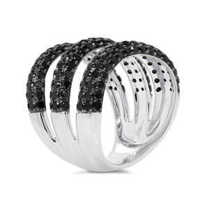 2.55CT BLACK DIAMOND PAVE RING