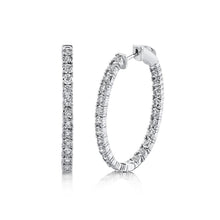 Load image into Gallery viewer, 1.50CT DIAMOND OVAL HOOP EARRING
