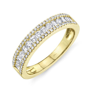 0.77CT DIAMOND BAGUETTE & ROUND BAND