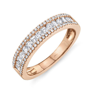 0.77CT DIAMOND BAGUETTE & ROUND BAND