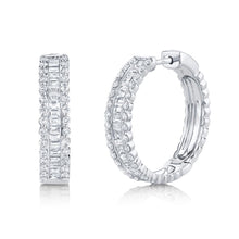 Load image into Gallery viewer, 2.30CT DIAMOND BAGUETTE HOOP EARRING
