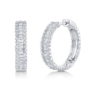 2.30CT DIAMOND BAGUETTE HOOP EARRING