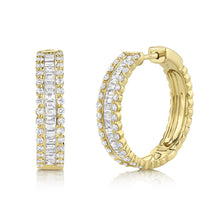 Load image into Gallery viewer, 2.30CT DIAMOND BAGUETTE HOOP EARRING
