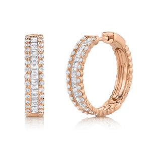 2.30CT DIAMOND BAGUETTE HOOP EARRING