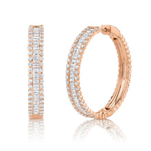 Load image into Gallery viewer, 3.40CT DIAMOND BAGUETTE HOOP EARRING
