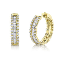 Load image into Gallery viewer, 1.67CT DIAMOND BAGUETTE HOOP EARRING
