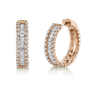 1.67CT DIAMOND BAGUETTE HOOP EARRING