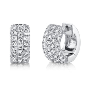 1.17CT DIAMOND PAVE HUGGIE EARRING