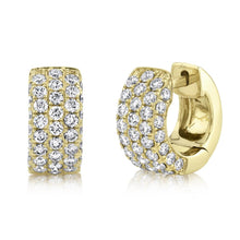 Load image into Gallery viewer, 1.17CT DIAMOND PAVE HUGGIE EARRING
