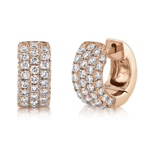 1.17CT DIAMOND PAVE HUGGIE EARRING