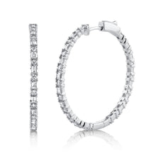 Load image into Gallery viewer, 1.54CT DIAMOND BAGUETTE HOOP EARRING
