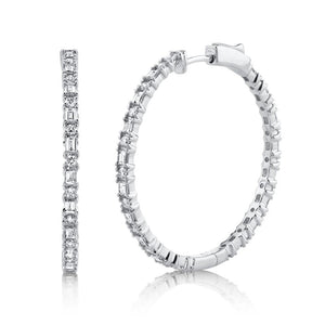 1.54CT DIAMOND BAGUETTE HOOP EARRING