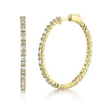 Load image into Gallery viewer, 1.54CT DIAMOND BAGUETTE HOOP EARRING
