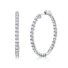 Load image into Gallery viewer, 2.25CT DIAMOND BAGUETTE HOOP EARRING
