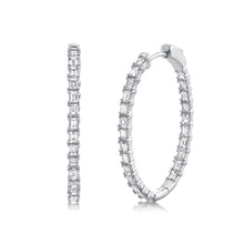 Load image into Gallery viewer, 2.02CT DIAMOND BAGUETTE OVAL HOOP EARRING
