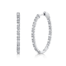 Load image into Gallery viewer, 1.26CT DIAMOND BAGUETTE OVAL HOOP EARRING
