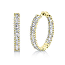 Load image into Gallery viewer, 6.05CT DIAMOND BAGUETTE HOOP EARRING
