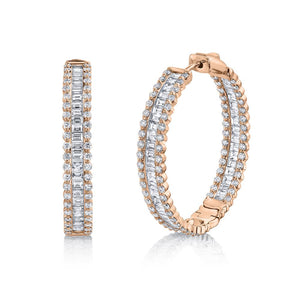 6.05CT DIAMOND BAGUETTE HOOP EARRING