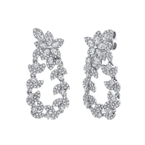 1.47CT DIAMOND FLOWER & LEAF EARRING