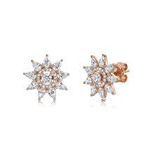 Load image into Gallery viewer, 1.31CT DIAMOND FLOWER STUD EARRING
